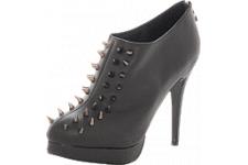 Fashion By C Heel with rivets Black